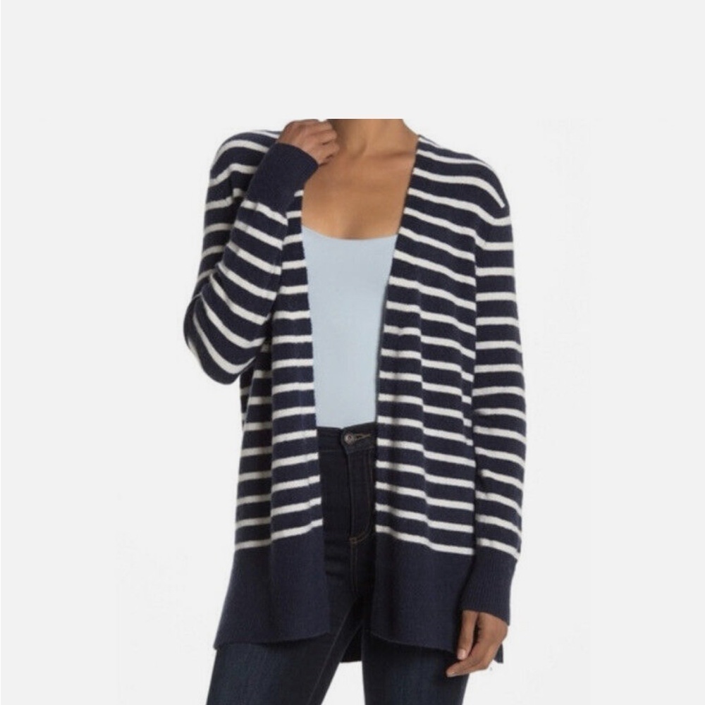 Madewell Cozy Walker Cardigan Striped Merino Wool Alpaca Blend Preppy Large